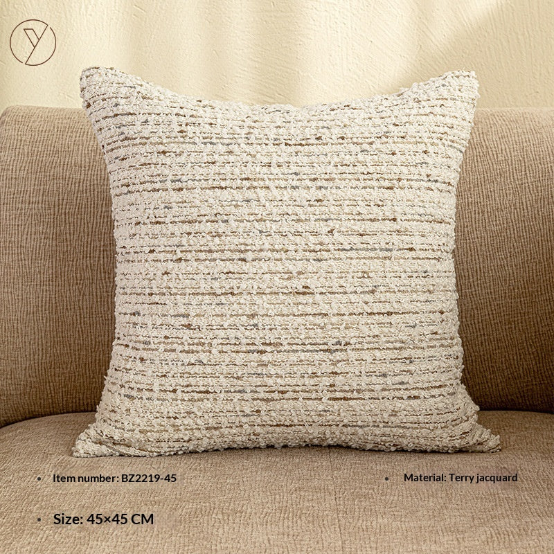 Retro Circular Yarn-Textured Pillowcase - Vintage Jacquard Cushion Cover