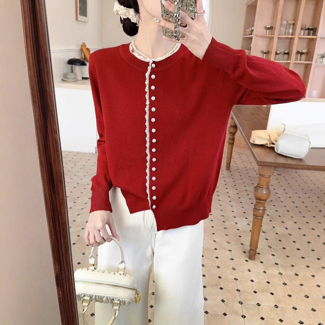 Women's Western Style Youthful-looking Chic Round Neck Long Sleeve Top
