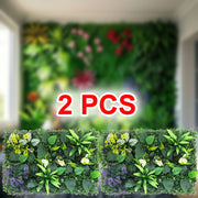 Two Large Pieces (Totaling 5.5 Square Feet) of High-End Artificial Plant Wall Panels, Featuring Realistic Agave, Persian Ferns, Palm Leaves, And Various Other Plants And Flowers, with Lifelike Leaf…