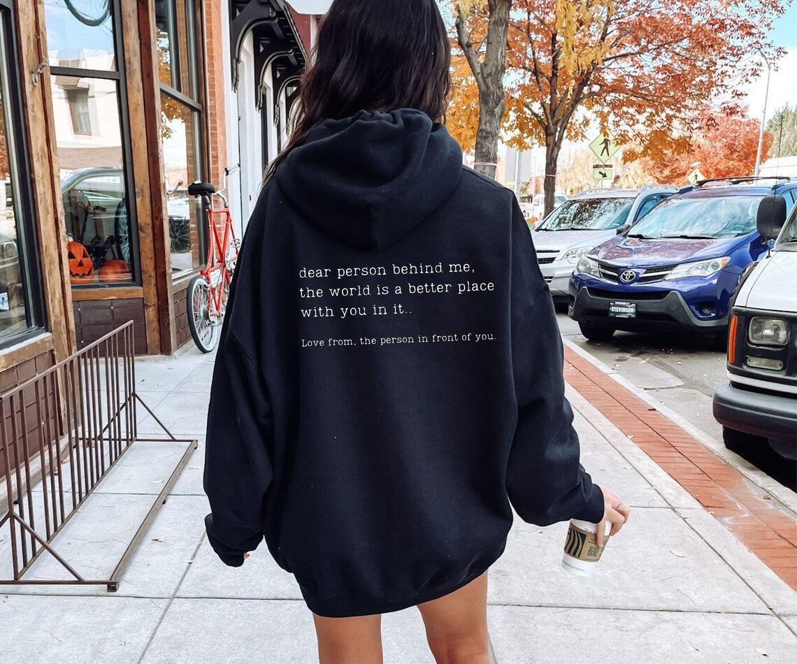 Okay Letter Print Casual Loose Hoodie
