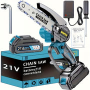 Mini Chainsaw Cordless, Lightweight & Portable Handheld Electric Tree Cutter With Splash Guard, Security Lock, Rechargeable Battery, And Safe Trimming For Quick Cutting Of Tree Branches, Courtyard,...
