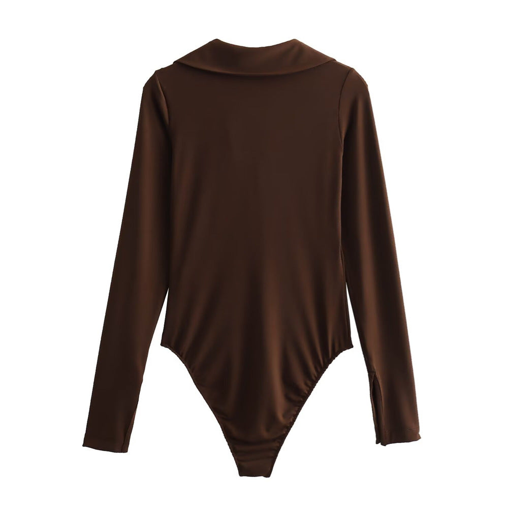 Women's Slim V-neck One-piece Shirt