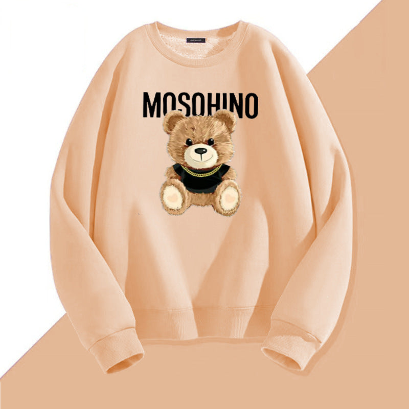 Cute Bear Print Couple Hoodie Matching Sweatshirt