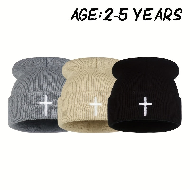 Unisex Embroidered Knit Winter Hat with Ear Protection