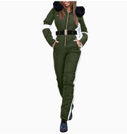 Women's Waterproof Hooded Sporty Winter Ski Suit