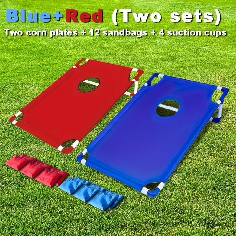 Cornhole Game Set with 12 Bean Bags, Red and Blue Boards, Gift Box – Ideal for Outdoor, Indoor and Beach Play