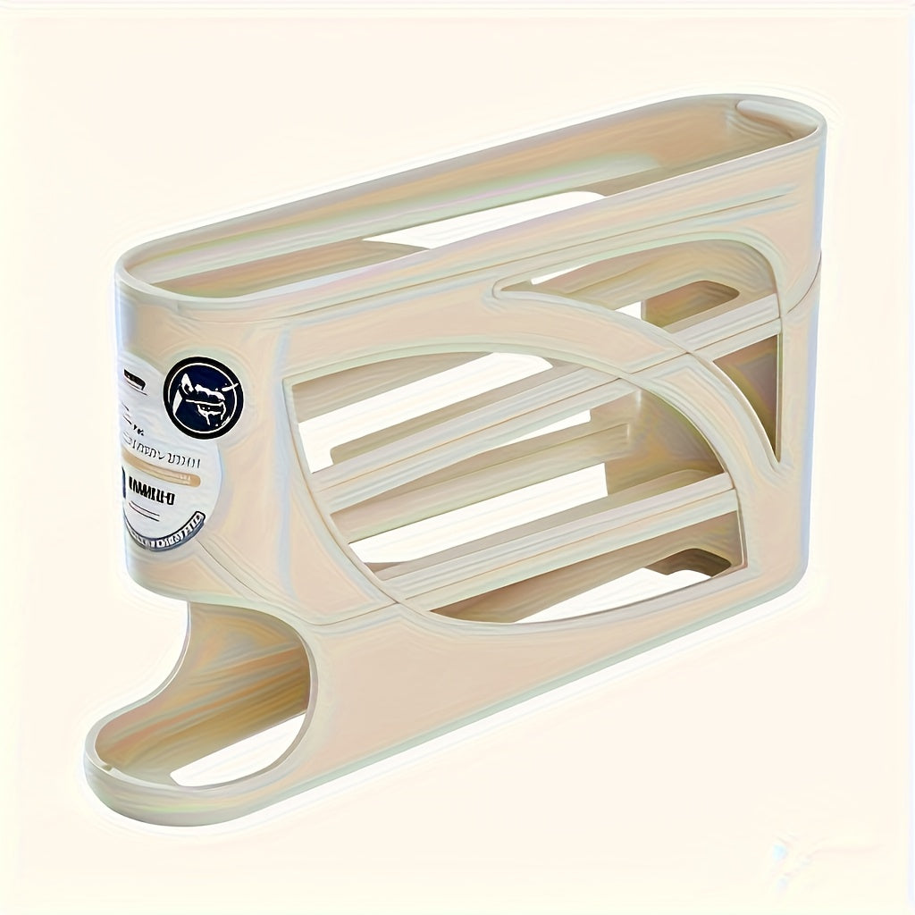 4‑Tier Rolling Egg Rack – Side‑Door Design, Holds Up to 30 Eggs, Glossy Finish with Handle