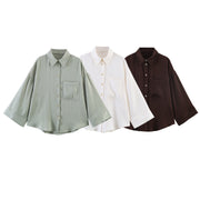 European And American-style Loose-fit Wide-sleeve Long-sleeve Shirt