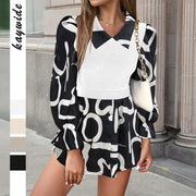 Holiday Casual Style Stitching Printing Shirt Women's Clothing