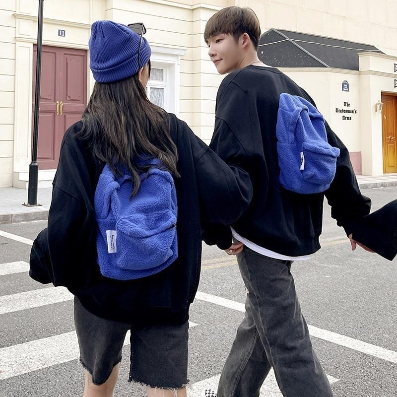 American Retro Love Sweater With Schoolbag