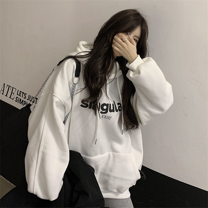Women's Cozy Loose Fit Hooded Sweatshirt Coat