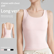 High-Intensity Breathable Sports Vest – U‑Neck, Fixed Cup, All‑Season