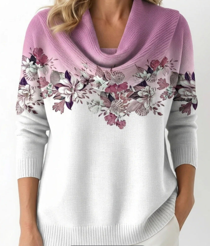 Womens Casual Loose-fitting Pullover Hoodie with a Cowl Neck
