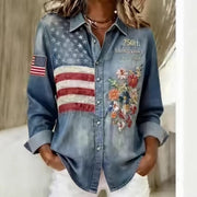 3D Digital Print Retro EuropeanAmerican Best-Selling Casual Long-Sleeve Shirt