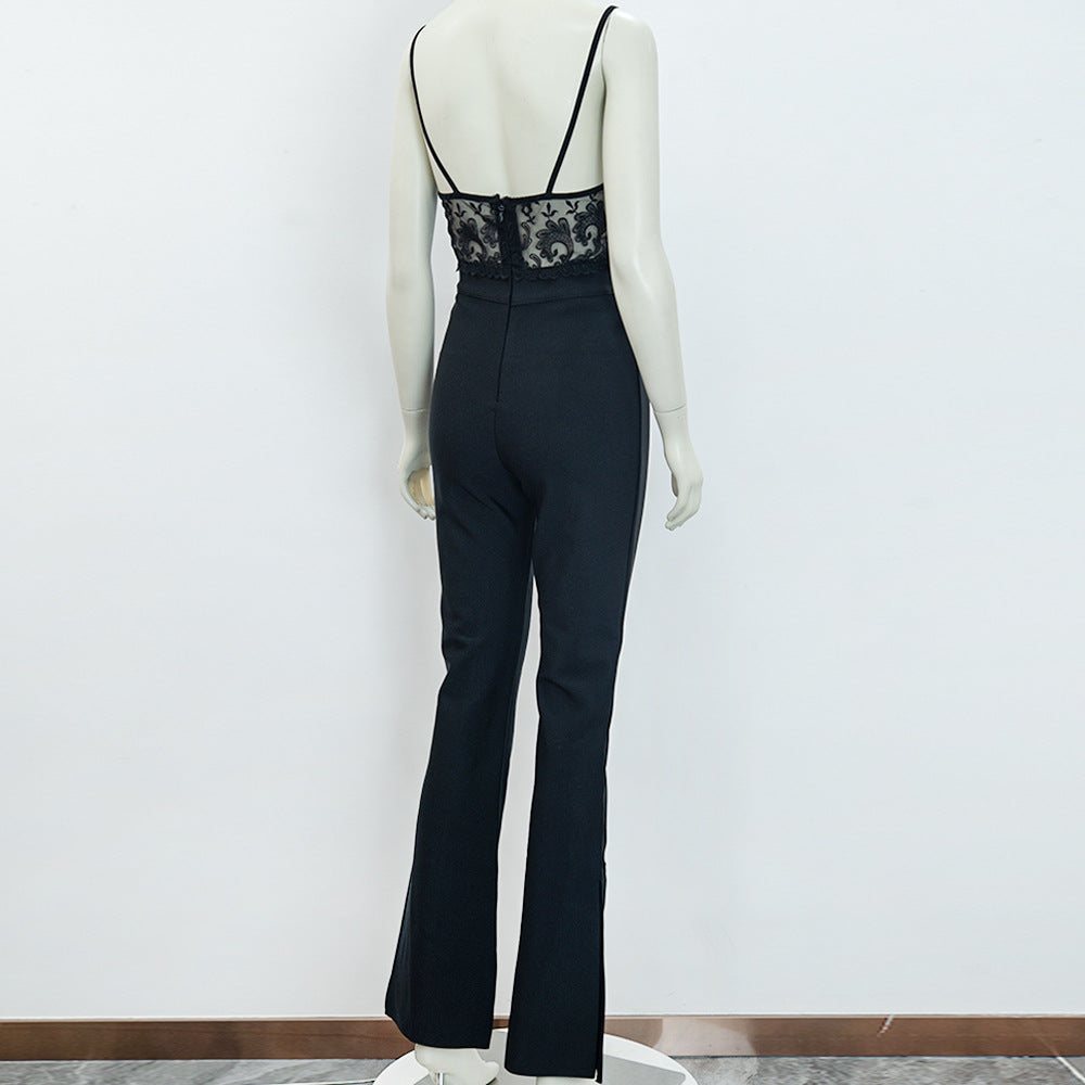 Lace Stretch Slim Fit Skinny Jumpsuit