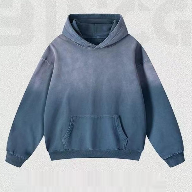 Casual Distressed Hooded Couple Sweater