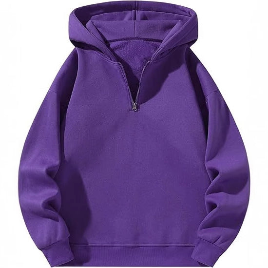 Cozy Fleece-Lined Zip Hoodie for Casual Sporty Comfort