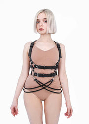 Adjustable Leather Belt Strap with Rivet Accents