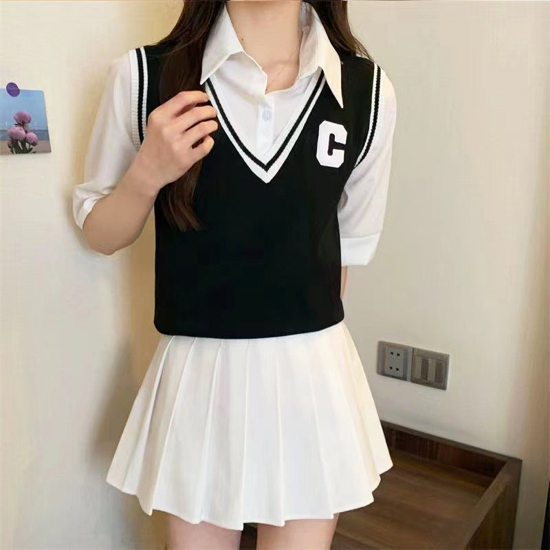 Women's Niche Design Short-sleeved Knitted Top