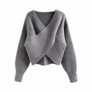 Womens Relaxed Minimalist Long-sleeve Knit Sweater
