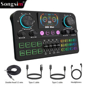 Professional Live Streaming Vocal Mixer with Dual-Camera Support