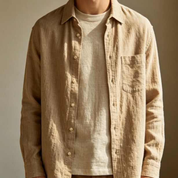 European And American Khaki Men's Shirts