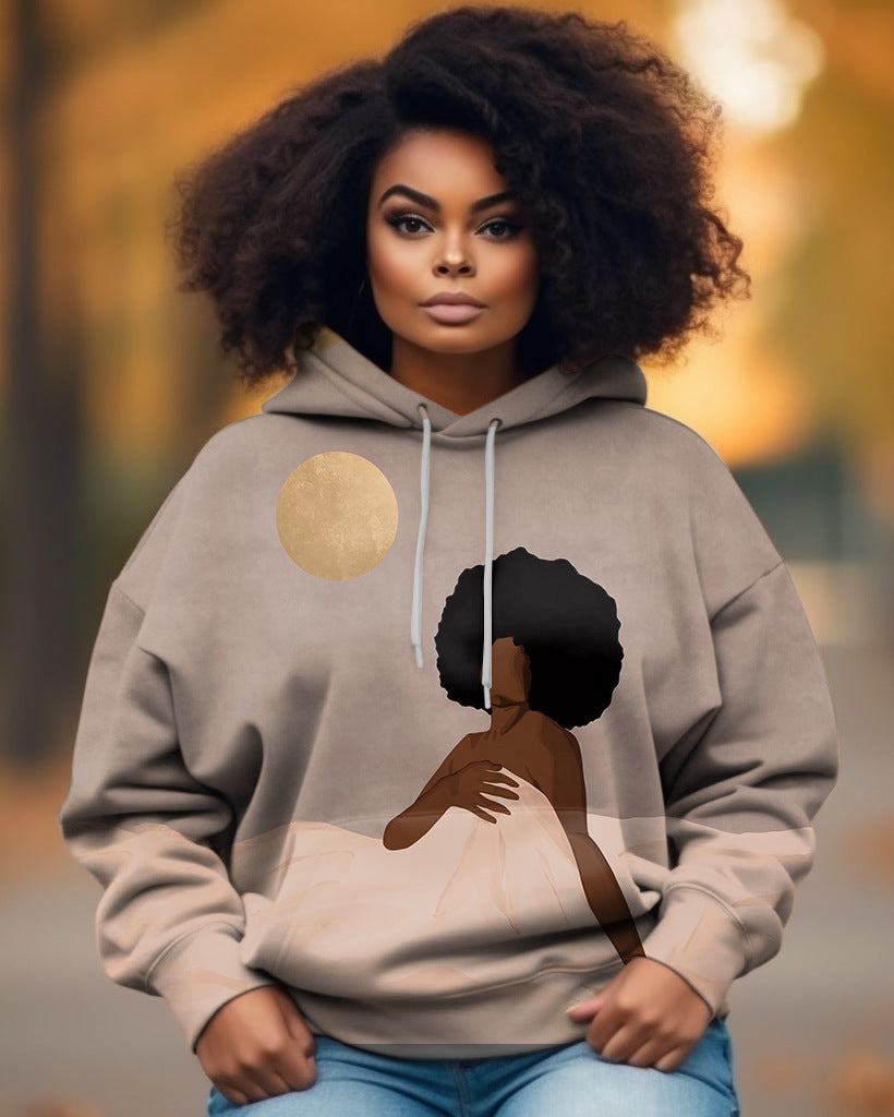 Women's Casual Printed Autumn Winter Hoodie