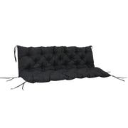 59" X 38" Tufted Cushion Outdoor Furniture, 3-Seater Swing Chair, Patio Sofa/Couch, Black