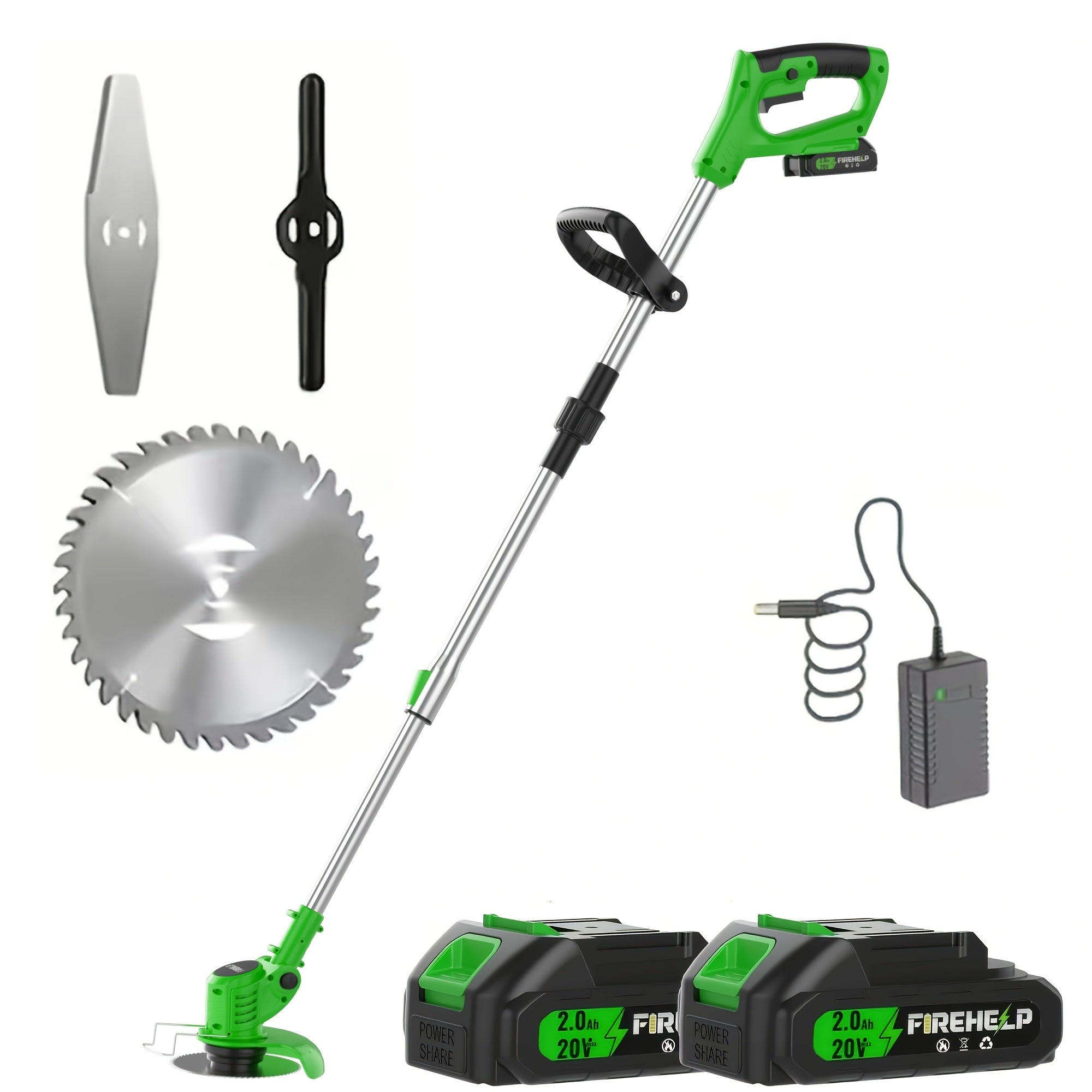 Portable Cordless Lawn Mower with Garden Weeder and Trimmer – 3 Blade Types, Dual High‑Capacity Lithium Batteries