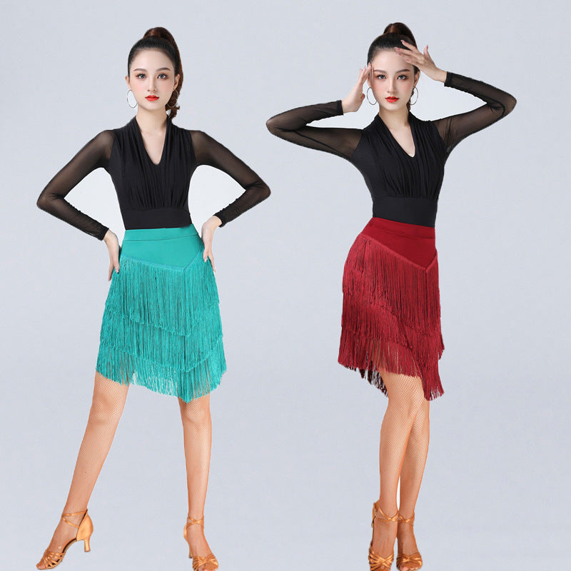 Women's Fringed Latin Dance Practice Skirt
