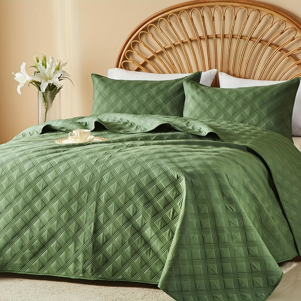 2/3pcs Quilt Set Bedspreads - Soft Cool & Refreshing Summer Quilt Lightweight Microfiber Bedspread - Modern Style Coin Pattern Coverlet For All Seasons - Gifts For The Family