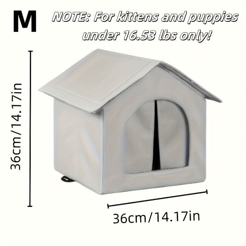 Outdoor High Quality Cat House And Dog Kennel With Insulated Foam Layer, Easy To Assemble, Windproof Oxford Cloth Shelter For Cats And Small Animals, Spacious And Durable Pet House Suitable For Str...