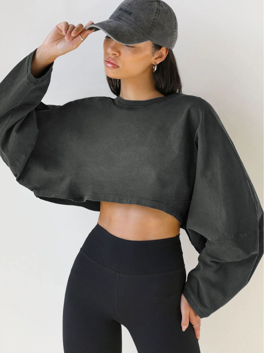 Women's Knit Sporty Long-Sleeve Pullover T-Shirt