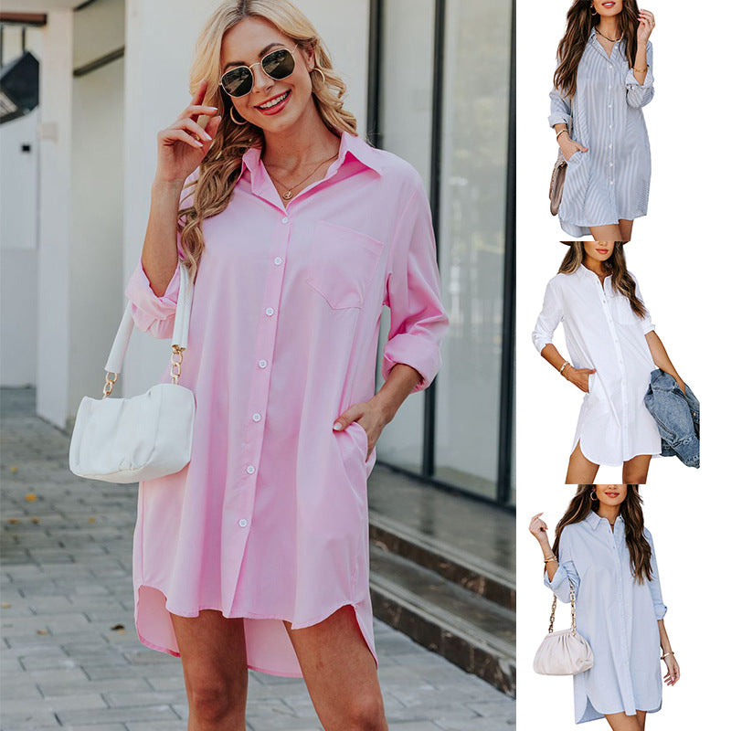 Long Striped Casual Elegant Long Sleeve Blouse