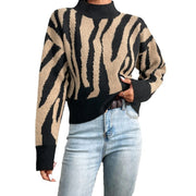 Jacquard Casual Sweater Loose Top for Women