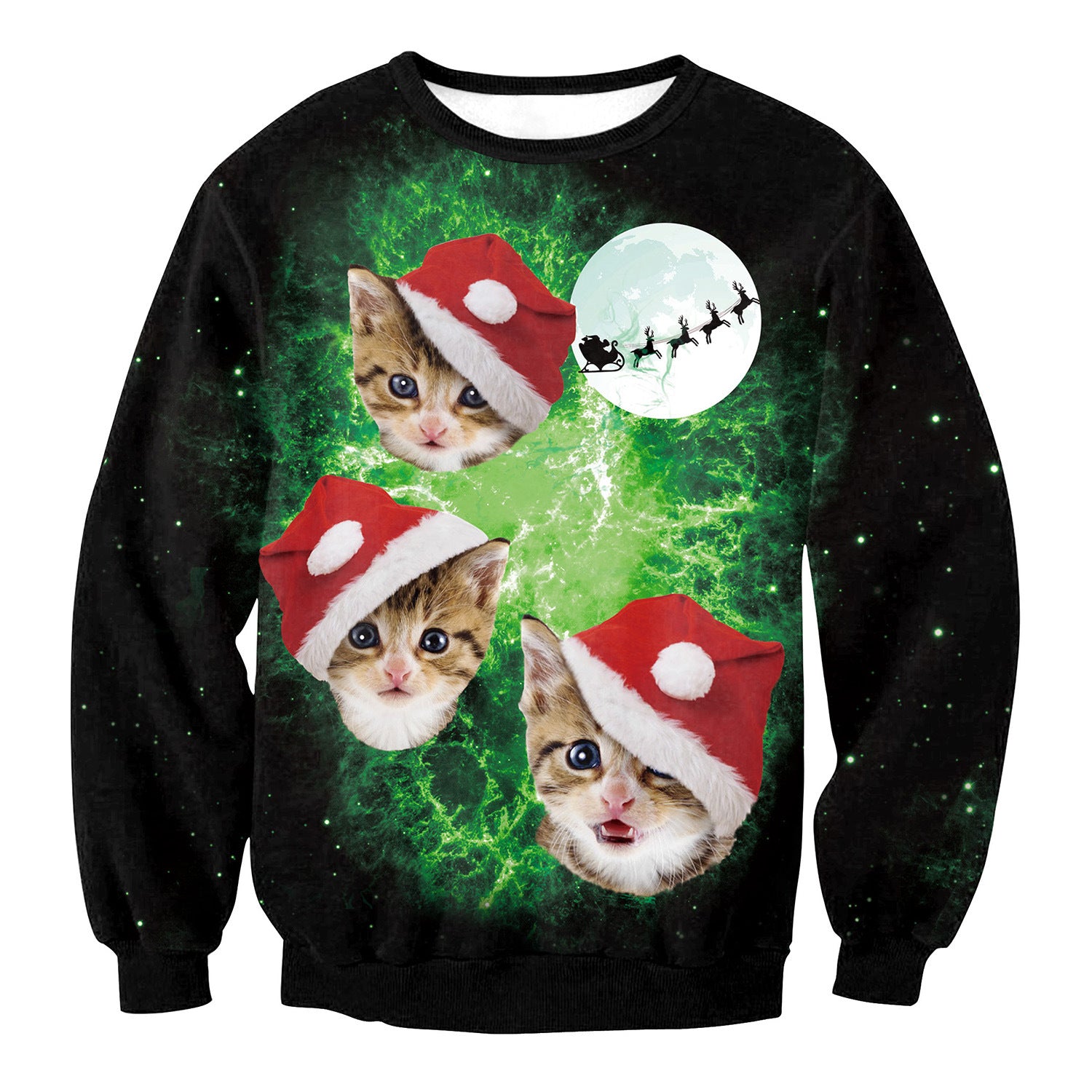 Festive Santa Elk Christmas Sweatshirt for Women
