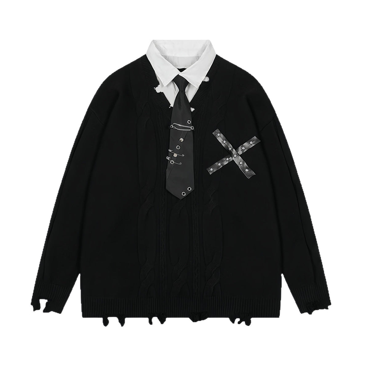 Women's Casual Irregular Design V-neck Long-sleeve Knitwear Coat