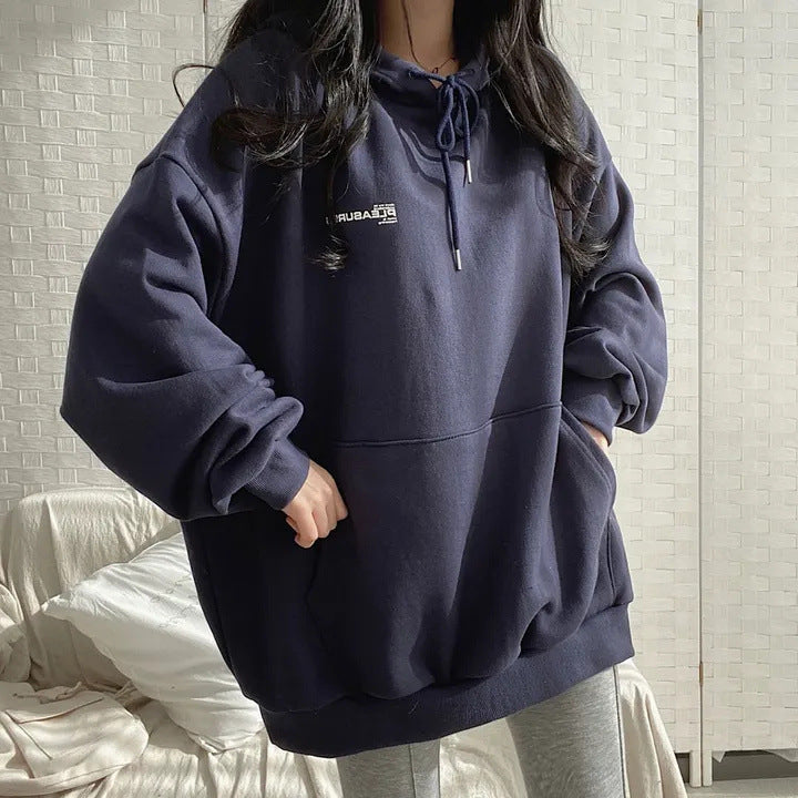 Trendy Fleece-Lined Casual Pullover Top