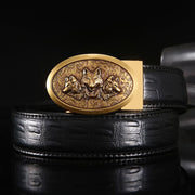 Classic Leather Card Slot Belt - Secure Your Cards, Wallet & Phone
