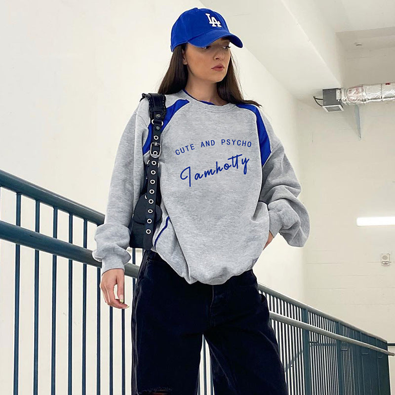 Long-sleeve Top With Contrasting Split Letters