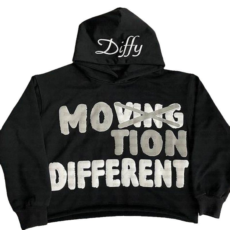 Gothic Letter Print Hip Hop Oversized Hoodie