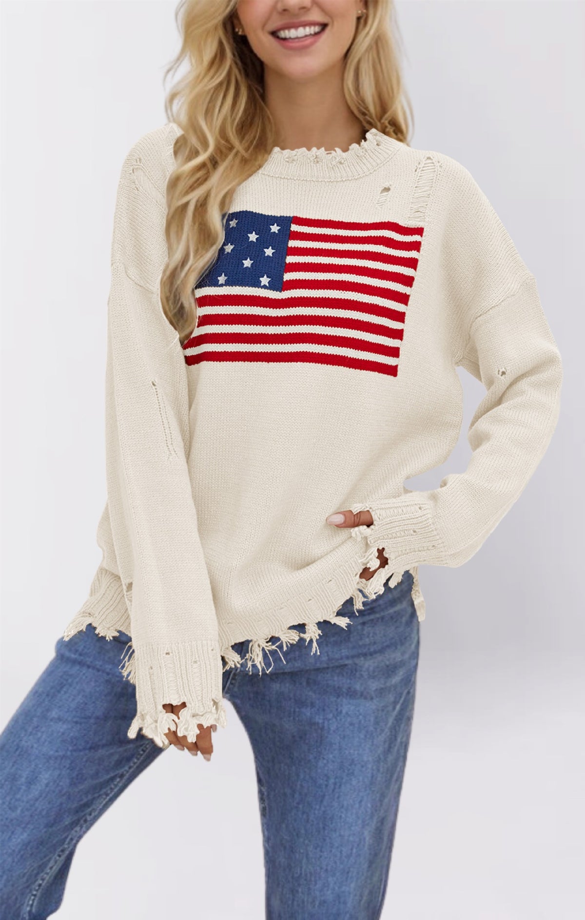 Round Neck European and American Fashion Sweater Women