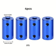 Set of 4 Metal Motor Coupler Connectors (5 mm & 8 mm) for Model Boats, Cars and Aircraft