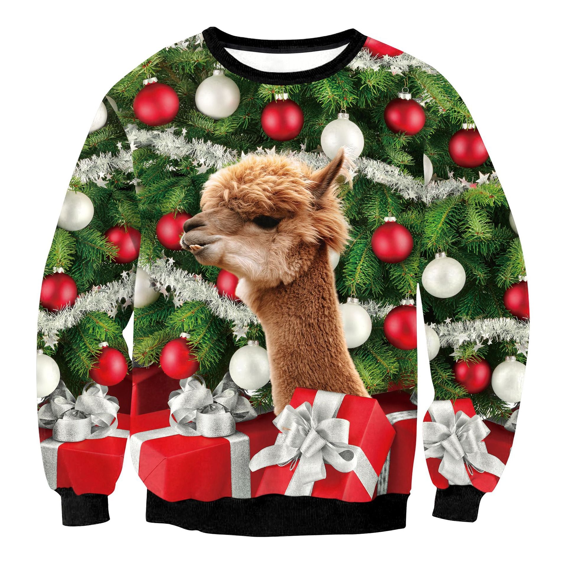 Festive Deer Print Christmas Casual Hoodie & Sweatshirt