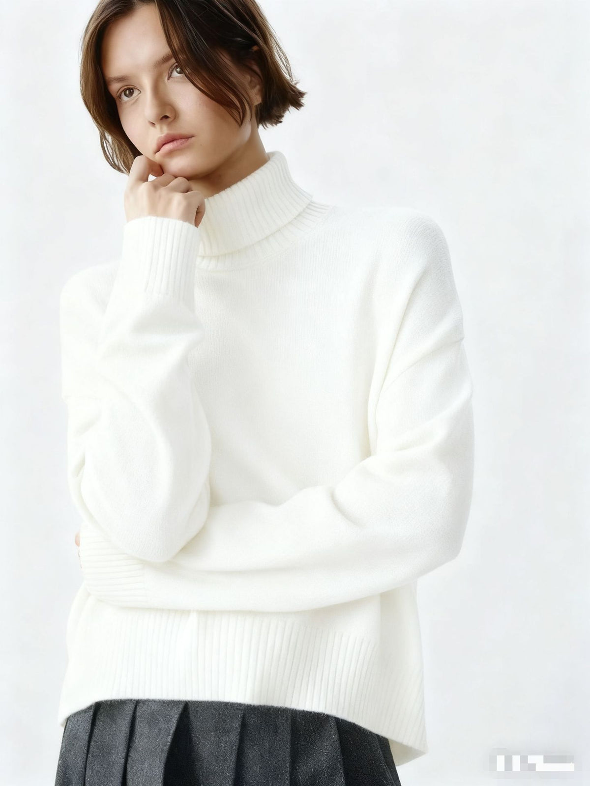 Turtleneck Loose-fitting Versatile Knitted Pullover Sweater