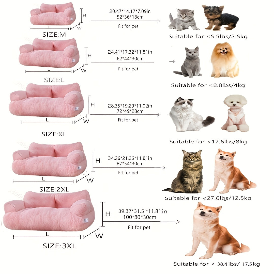 Four Seasons Universal Pet Nest Comfortable Pet Sofa Bed - Super Soft, Warm Couch with Washable and Removable Cover, Non-slip Bottom, Suitable for Medium or Small Dogs and Cats