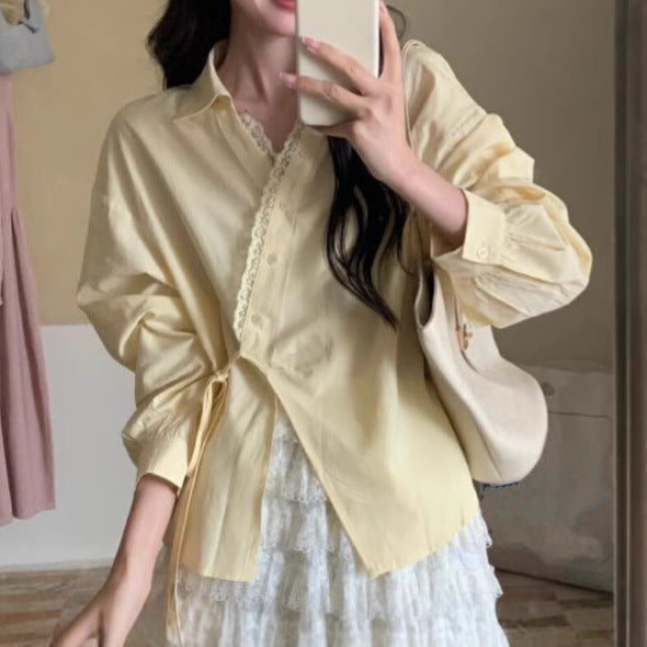 Women's Korean-style Designer Niche Side-tie Blouse