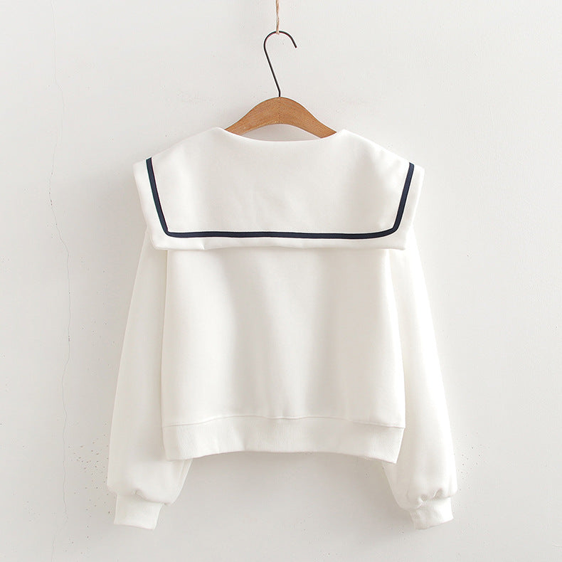 Preppy Sailor Collar Cotton Women's Sweater