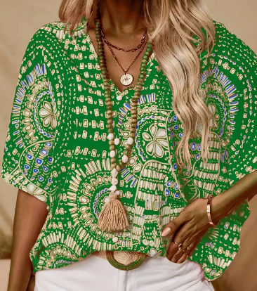 Vacation Style Batwing Sleeve Top