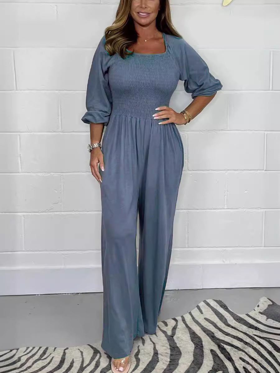 Women's Casual Elastic Waist Jumpsuit